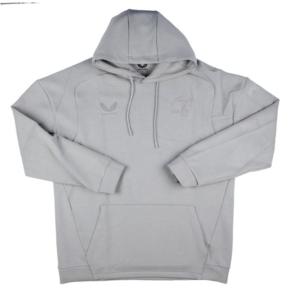 2025-2026 Leinster Rugby Travel Overhead Hoodie (Grey Marl)