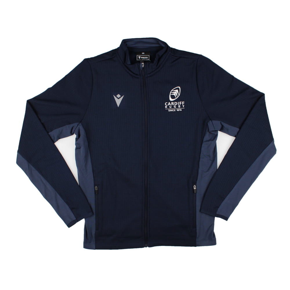 2025-2026 Cardiff Blues Rugby Travel 3D Full Zip Top (Navy)