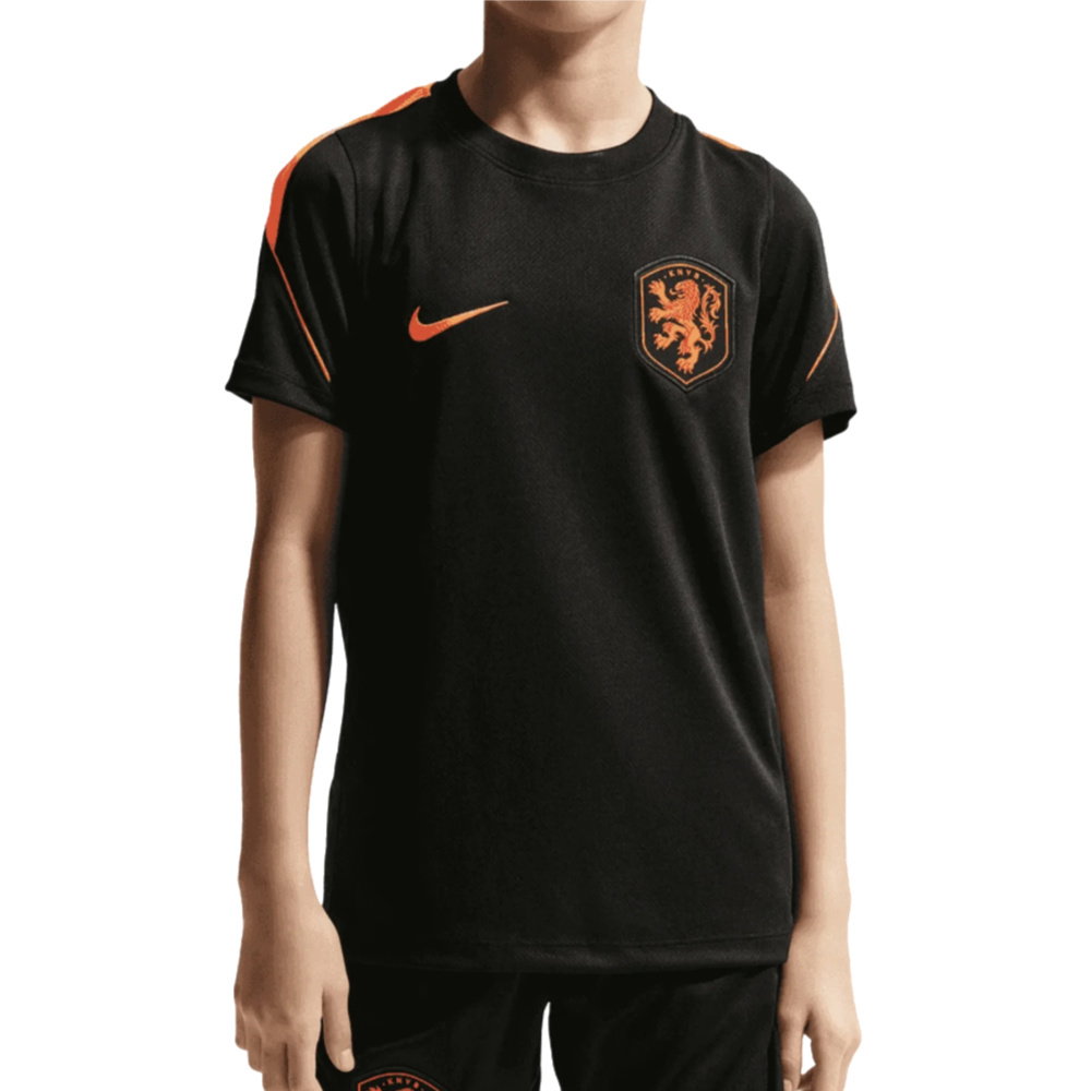 2026-2027 Netherlands Dri-Fit Shirt (Black/Orange) - Kids