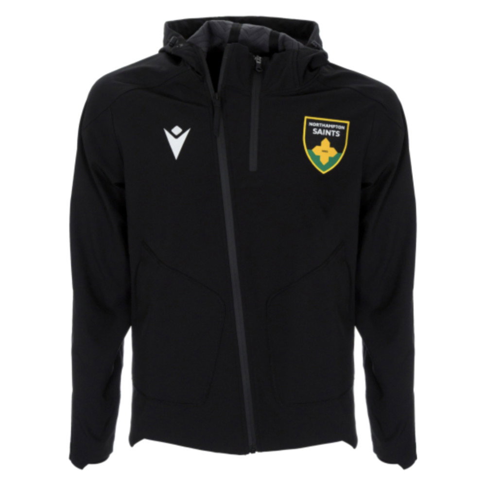 2025-2026 Northampton Saints Ath Softshell Hoody Jacket (Black)
