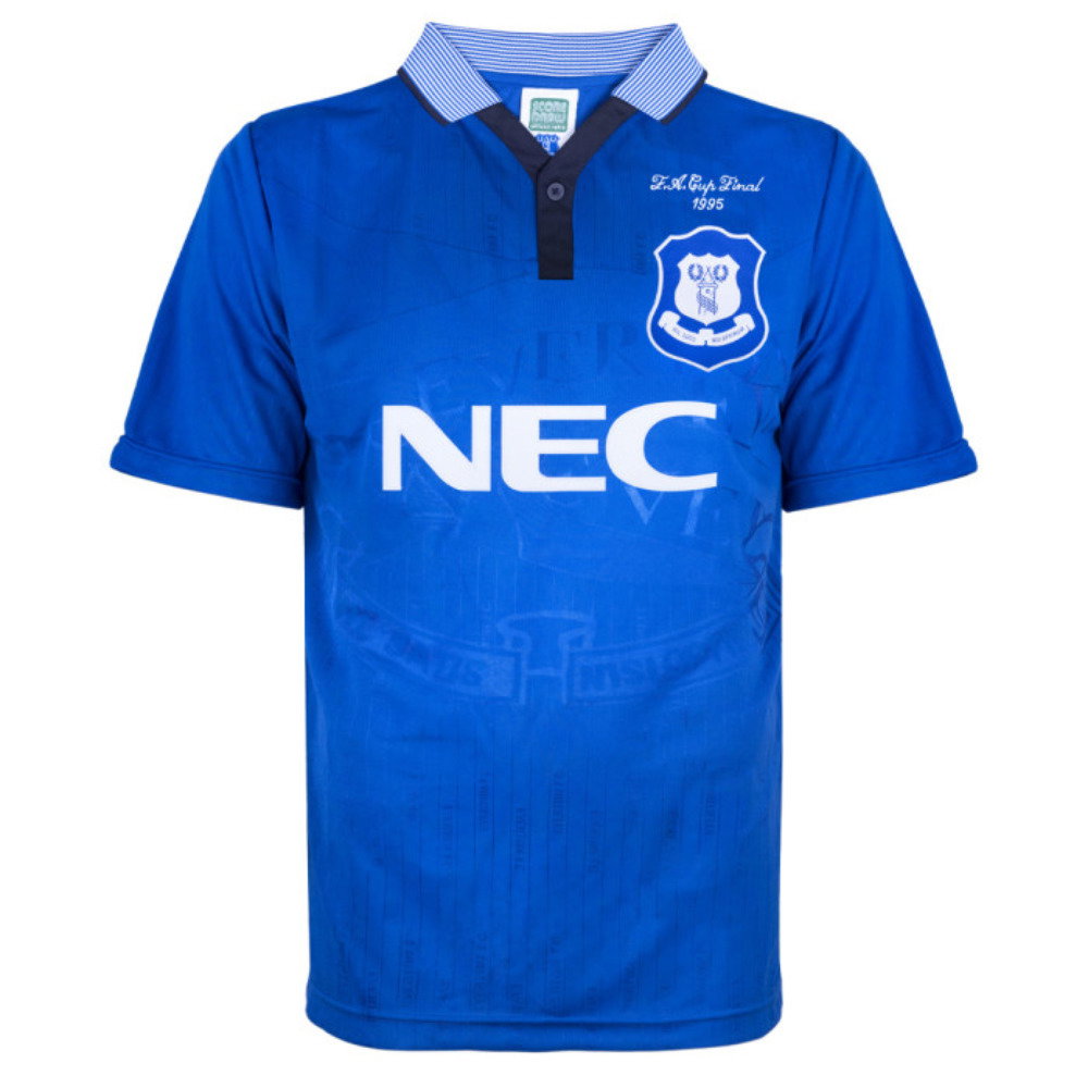Score Draw Everton 1995 Cup Final Umbro Retro Football Shirt