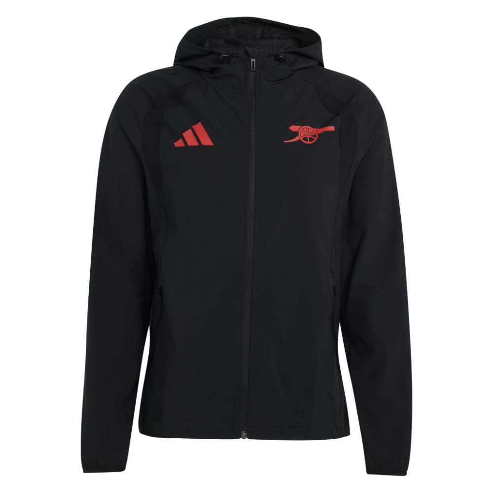 2026-2027 Arsenal Tiro Full Zip Windbreaker (Black)