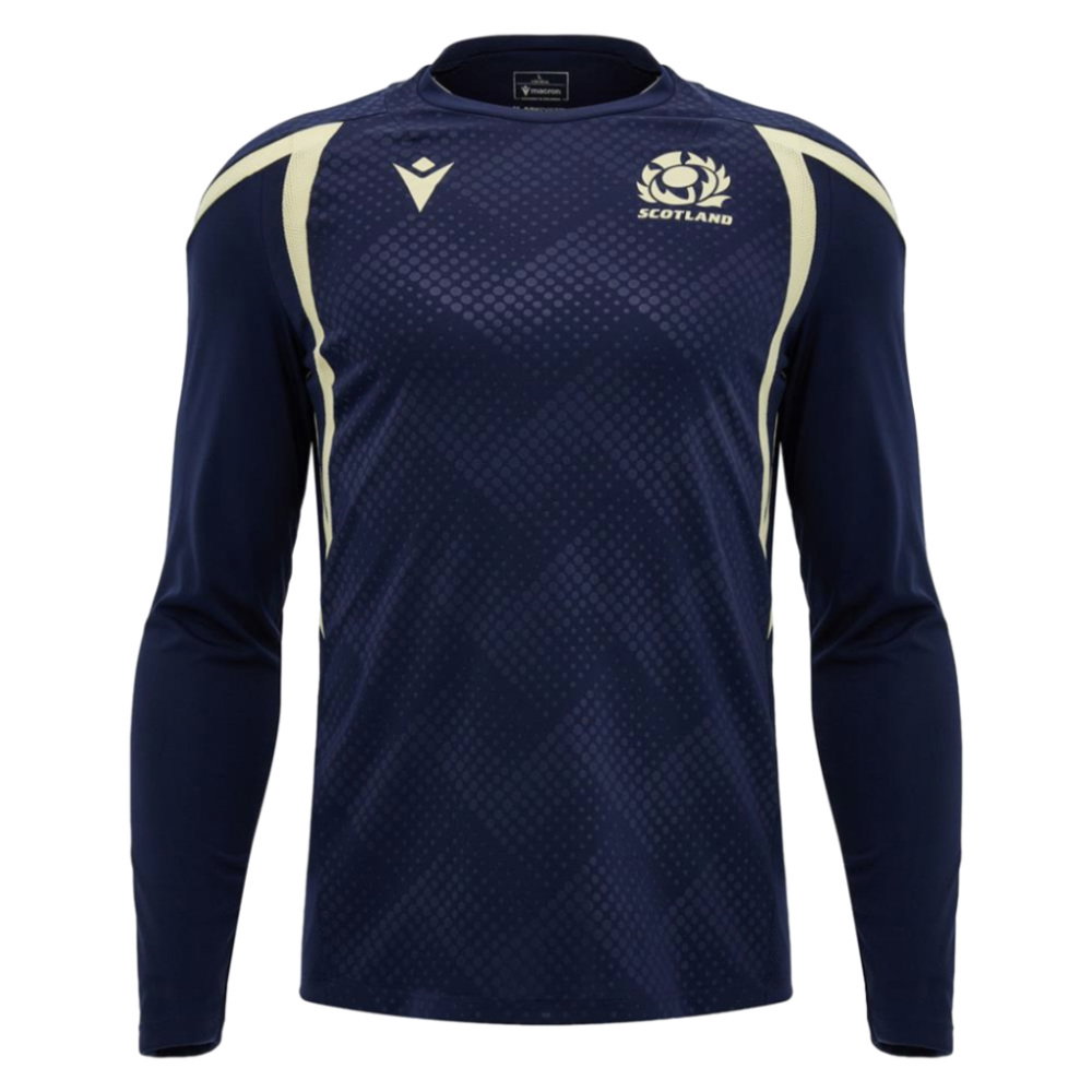 2026-2027 Scotland Rugby Training LS Shirt (Navy/Sand)