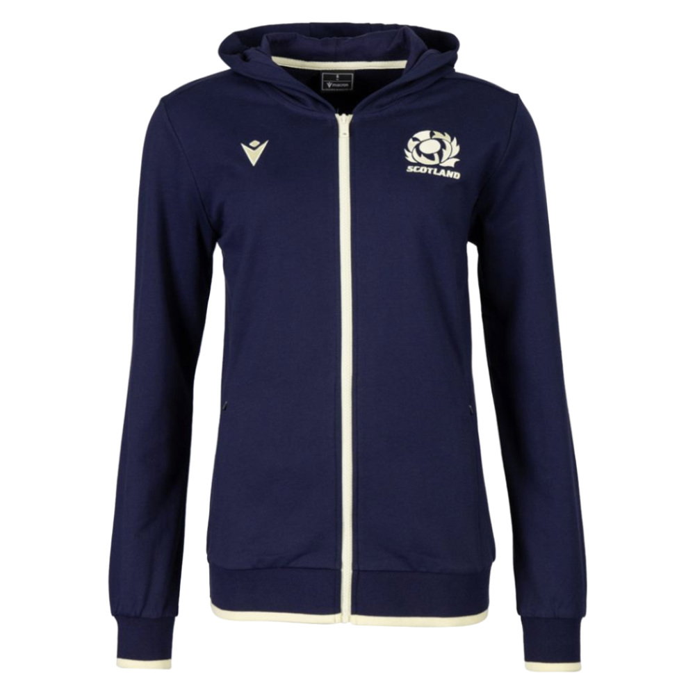2026-2027 Scotland Rugby Travel Full Zip Hoodie (Navy/Sand) - Womens