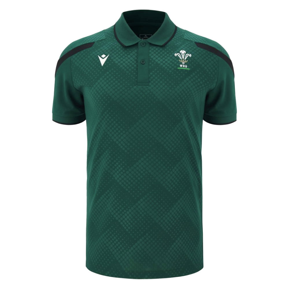 2026-2027 Wales WRU Rugby Travel Polo Shirt (Green)