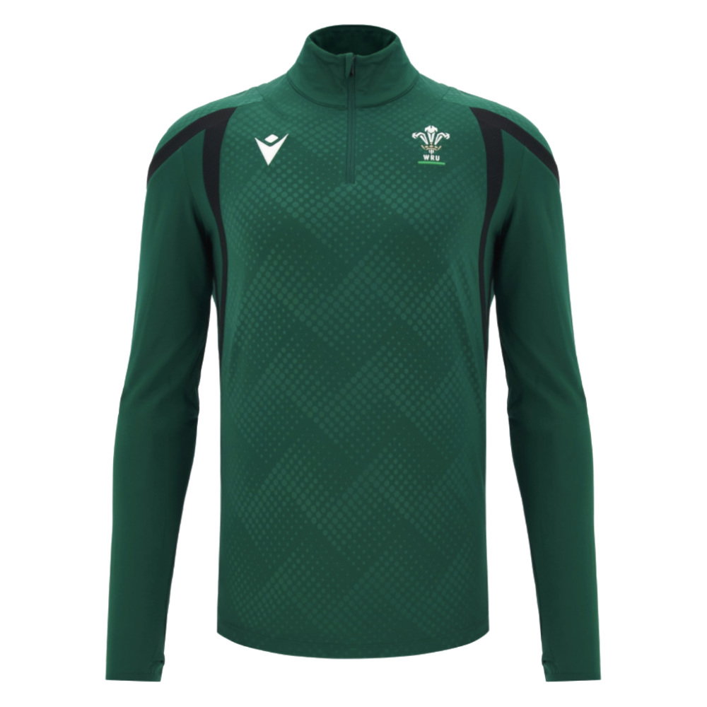 2026-2027 Wales Rugby 1/4 Zip Training Top (Green) - Kids