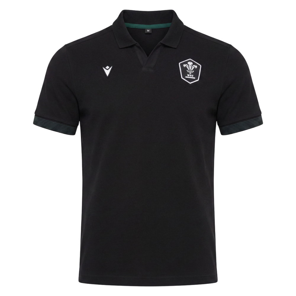 2026-2027 Wales WRU Rugby Travel Cotton Polo Shirt (Black)