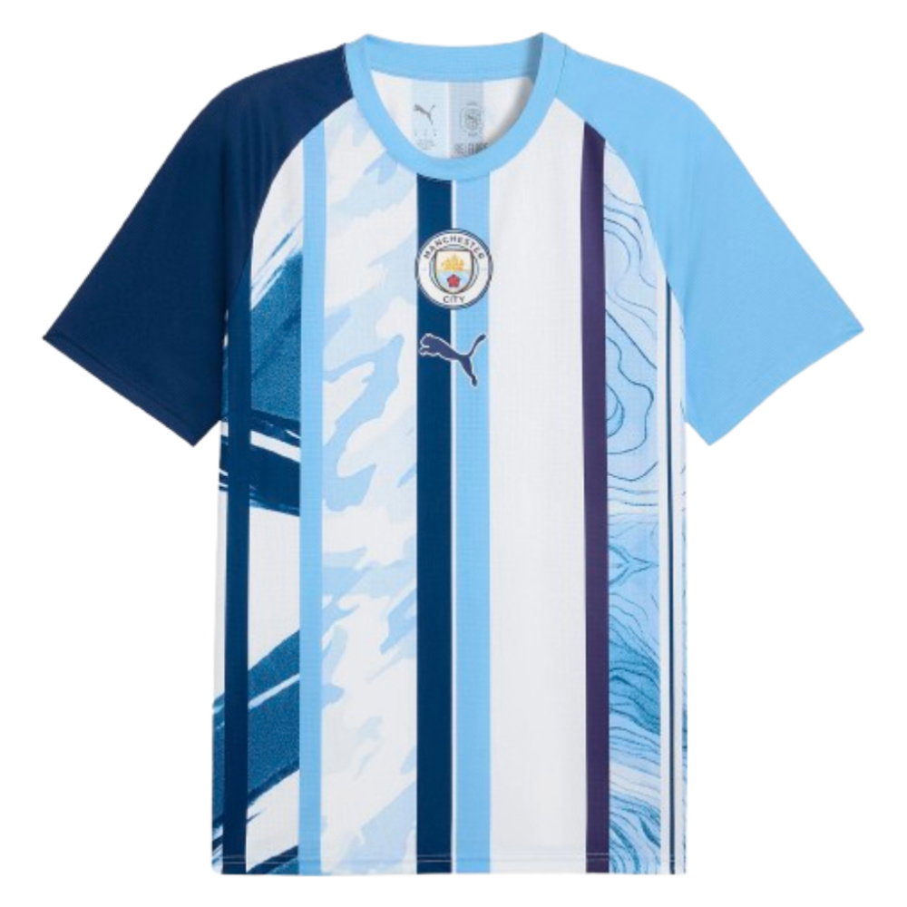 2026-2027 Man City Warm Up Jersey (White/Blazing Blue)
