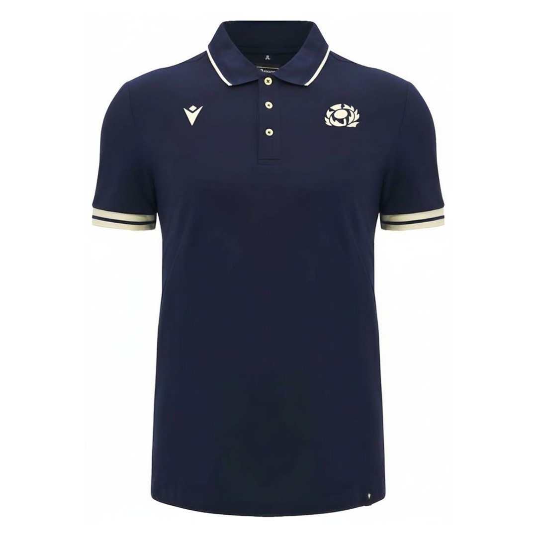 2026-2027 Scotland Rugby Polo Shirt (Navy/Sand) - Kids