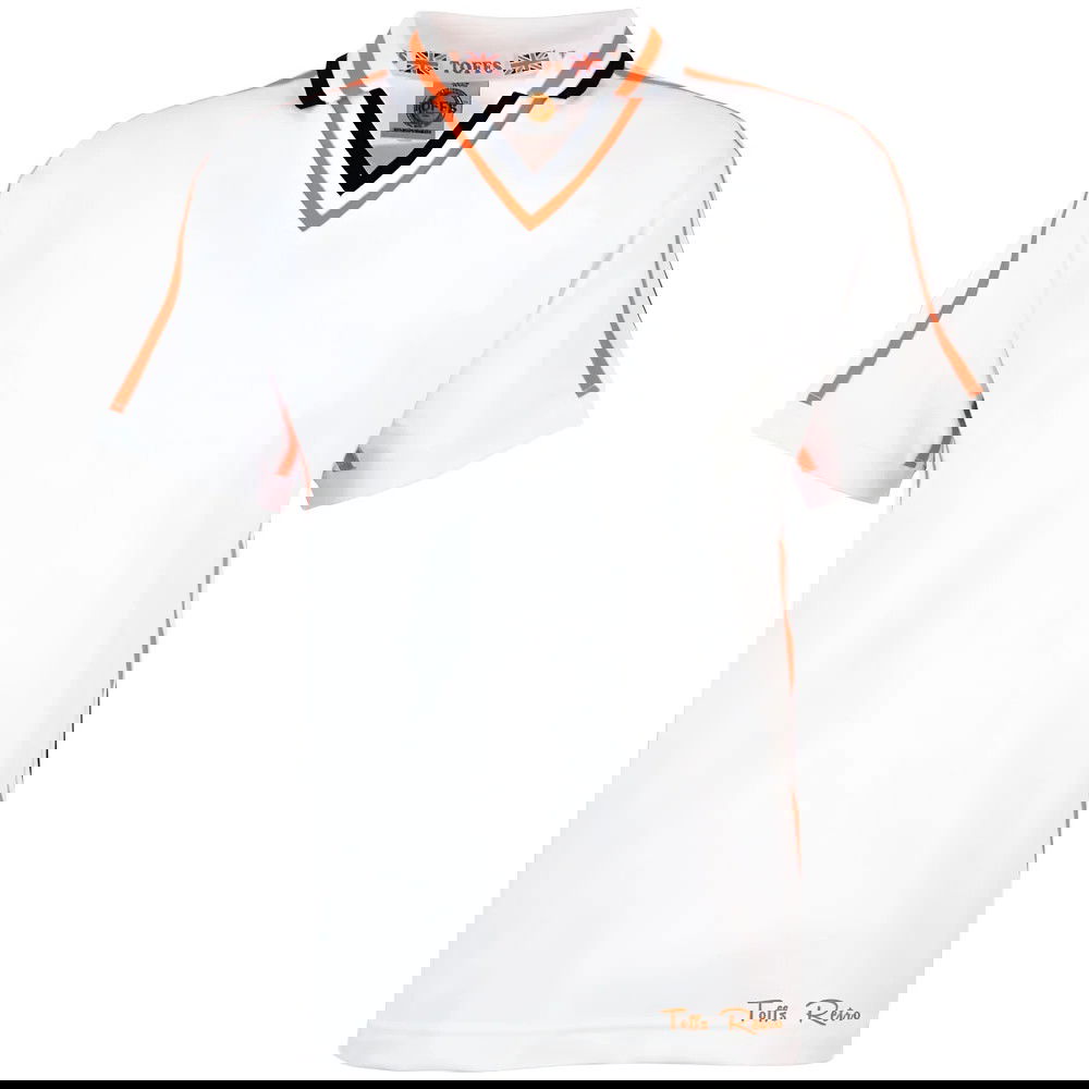 TOFFS Retro White Short Sleeve Shirt With Orange/Black Tape