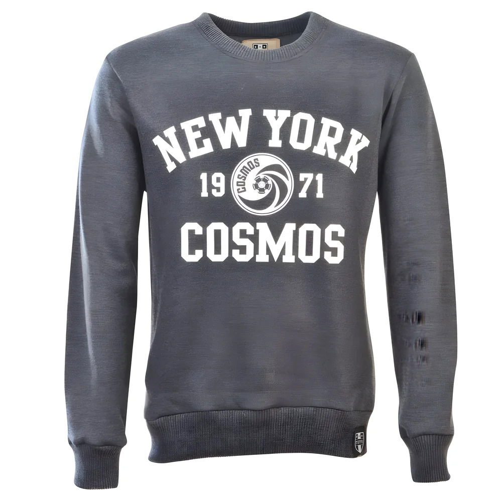 NASL: New York Cosmos White Print Sweatshirt - Charcoal