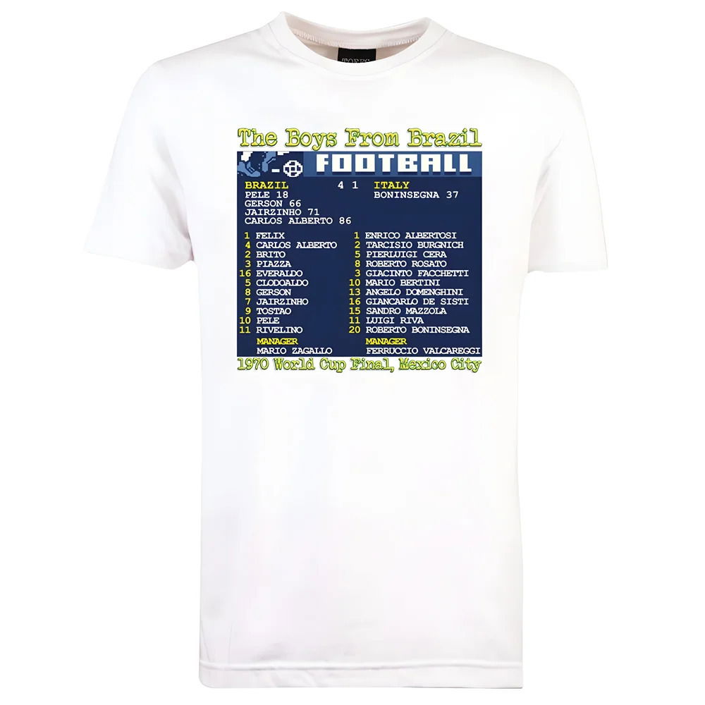 1970 World Cup Final (Brazil) Retrotext T-Shirt - White