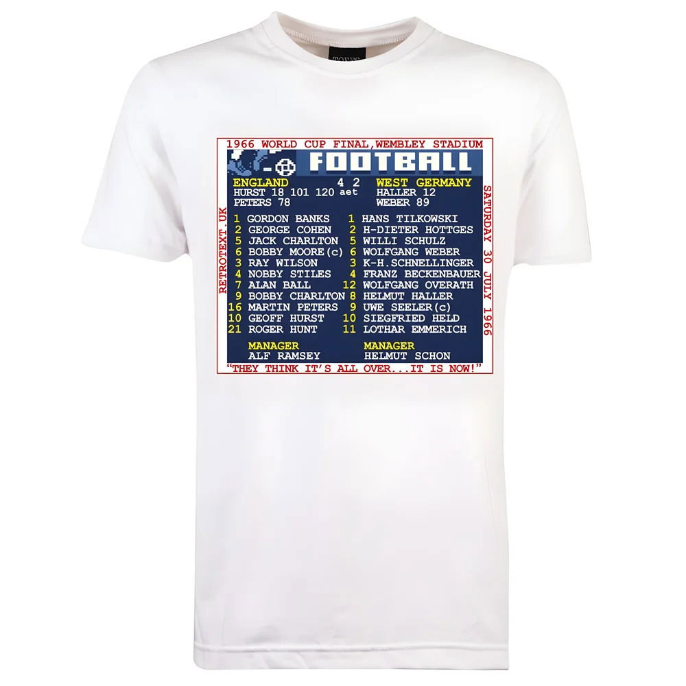 1966 World Cup Final (England) Retrotext T-Shirt - White