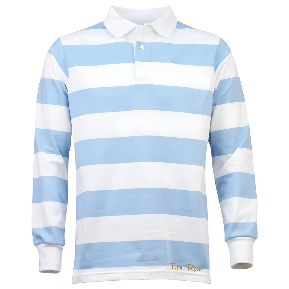 TOFFS Classic Retro Sky/white Stripe Long Sleeve Shirt