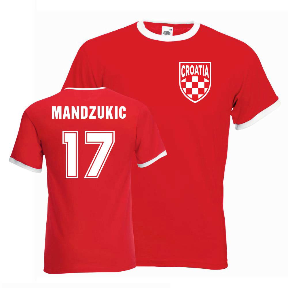 Mario Mandzukic Croatia Ringer Tee (red)