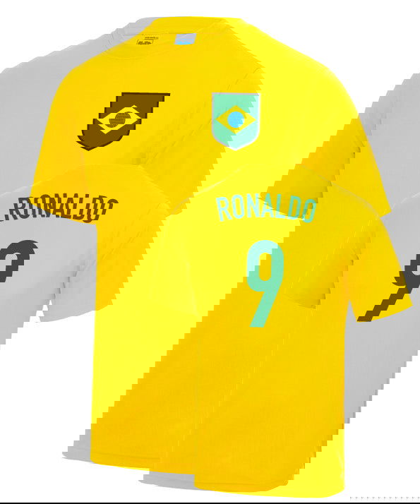 Ronaldo Brazil World Cup Football Fancy Dress Player T Shirt