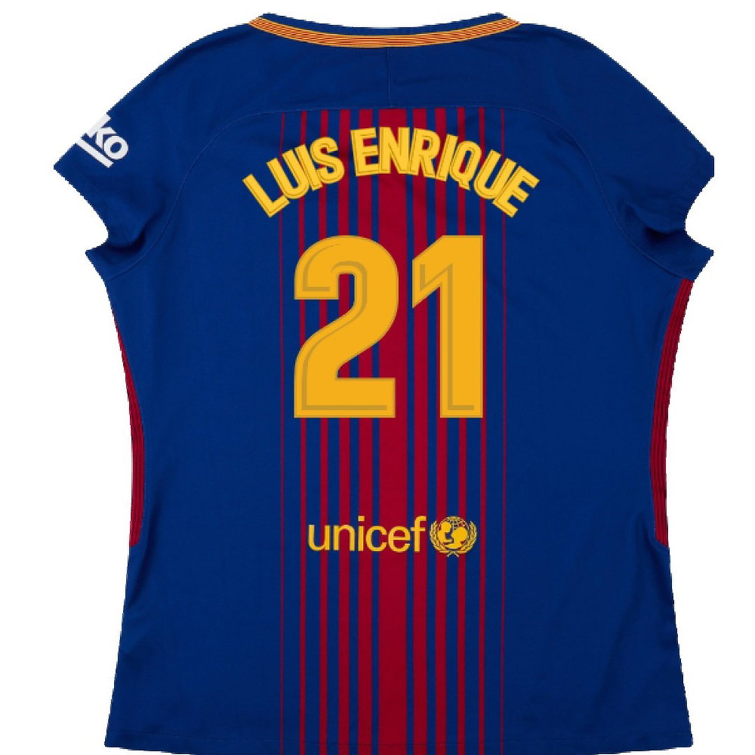 Barcelona 2017-18 Home Shirt (Womens) (XL) (Mint) (Luis Enrique 21)