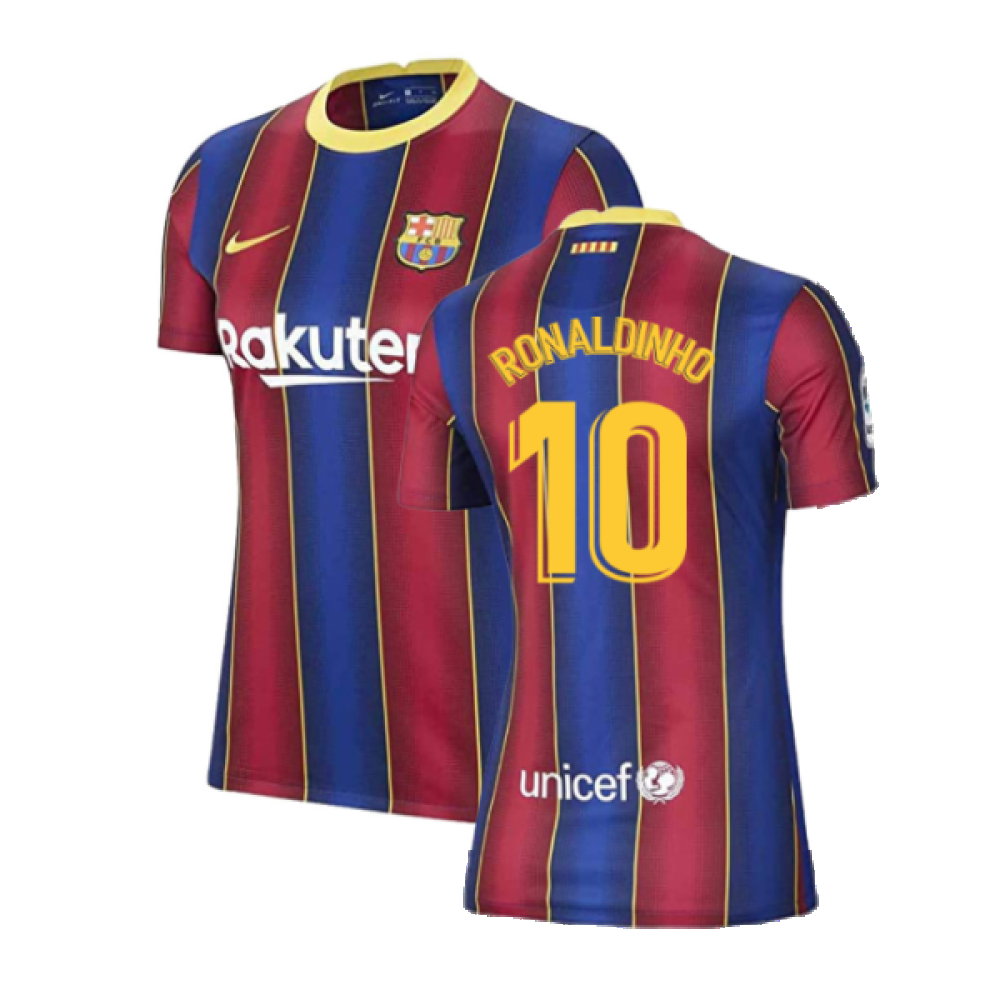 Barcelona 2020-21 Home Shirt (Womens) (Large 16-18) (Excellent) (RONALDINHO 10)
