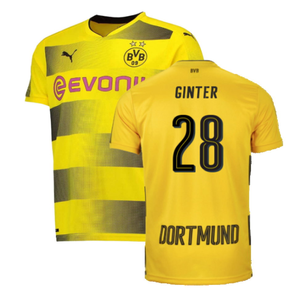 Borussia Dortmund 2017-18 Home Shirt (S) (Very Good) (Ginter 28)