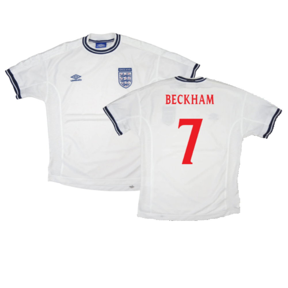 England 1999-01 Home Shirt (XL) (Very Good) (Beckham 7)