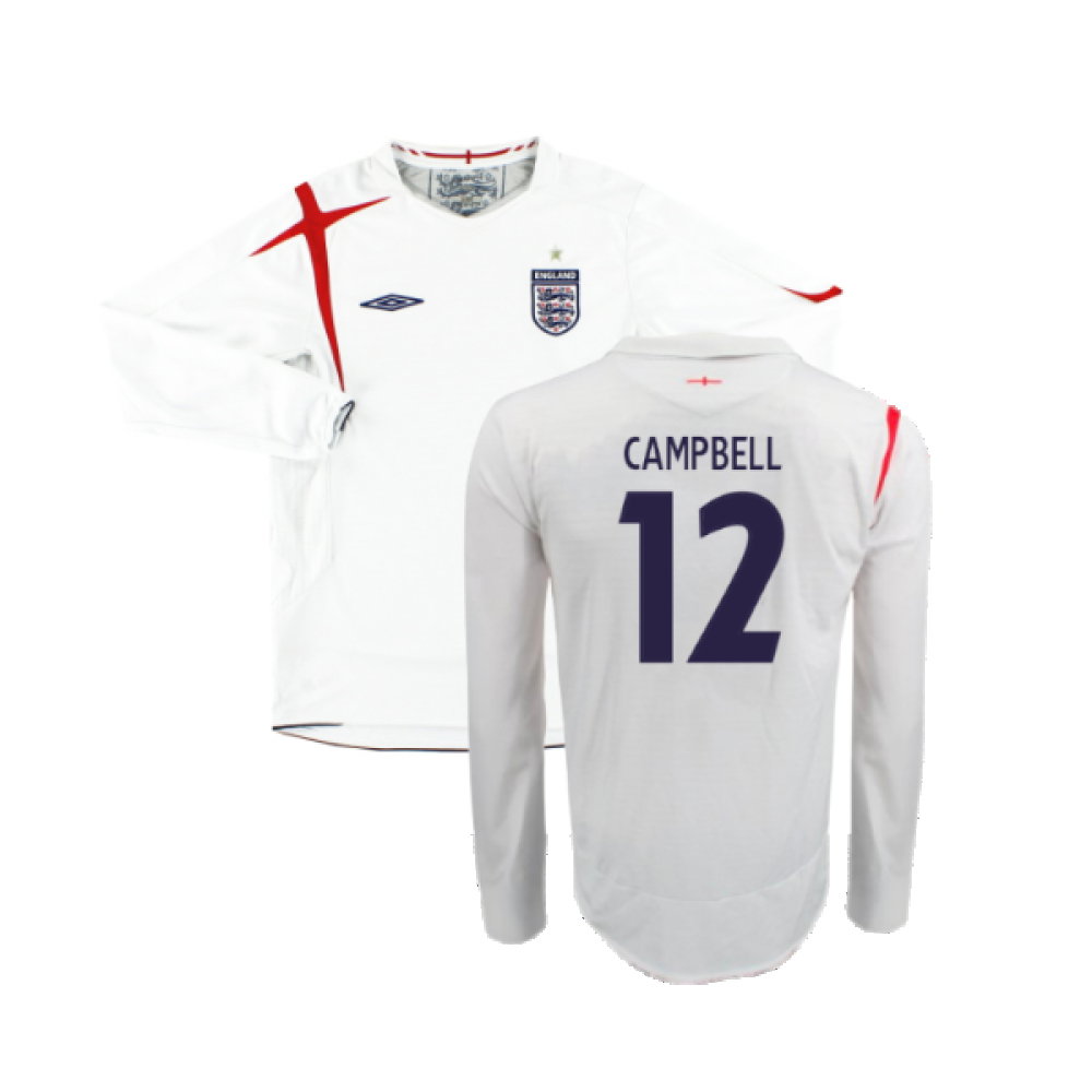 England 2005-07 Home Long Sleeve Shirt (XL) (Very Good) (CAMPBELL 12)