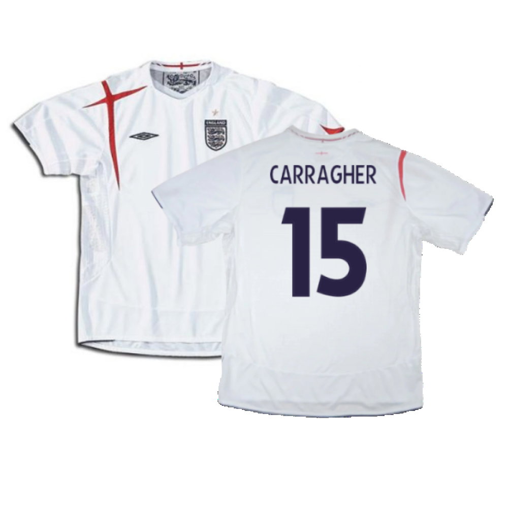 England 2005-2007 Home Shirt (XXL) (Very Good) (Very Good) (CARRAGHER 15)