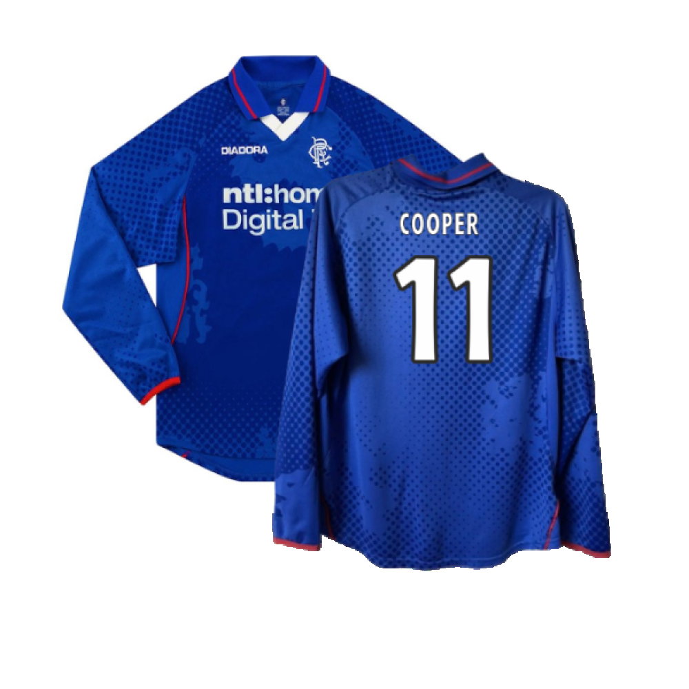 Rangers 2002-2003 Long Sleeved Home Shirt (XL) (Excellent) (Cooper 11)