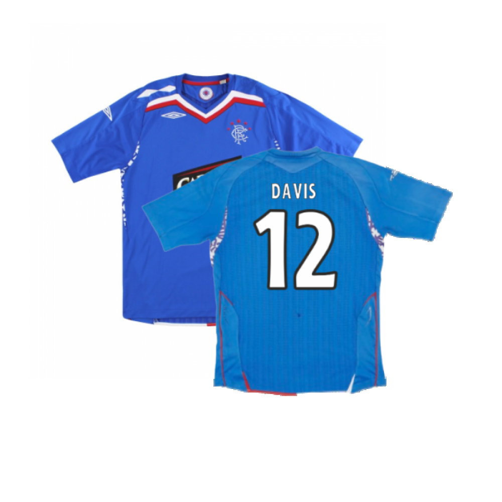 Rangers 2007-08 Home Shirt (Excellent) (Davis 12)